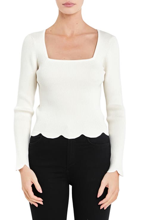 Scallop Hem Sweater