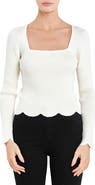 English Factory Scallop Hem Sweater