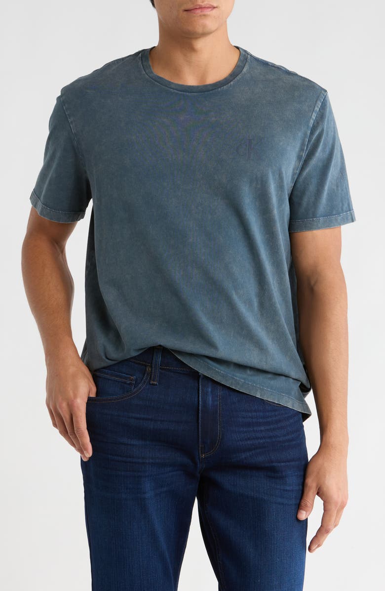 Calvin Klein Acid Wash T-Shirt, Main, color, Dark Sapphire
