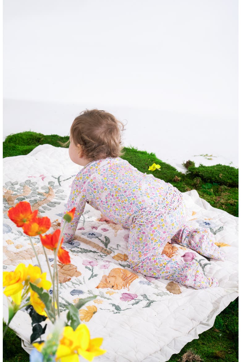 Bunny Blossom Magnetic Convertible Footie, Alternate, color, BUNNY