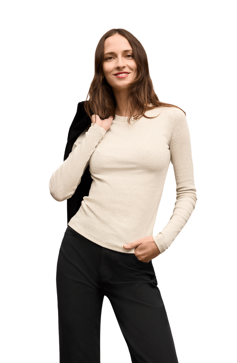 M.M.LaFleur Malley Fitted Tee, Main, color, Beige Melange