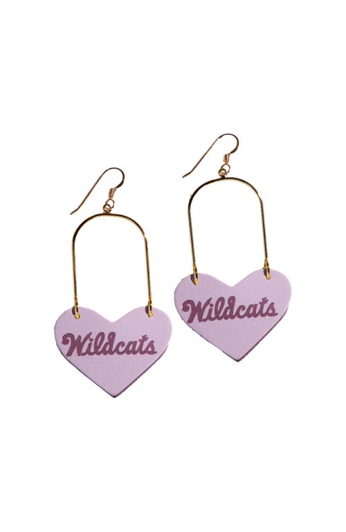 Nickel & Suede Kansas State University Wildcat Heartthrobs Earrings In Multi