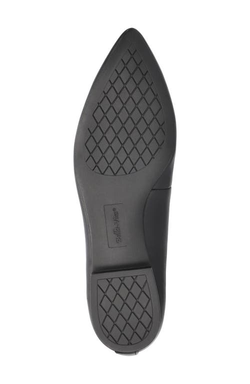 Bella Vita Alessi Perforated Pointed Toe Flat In Black Leather