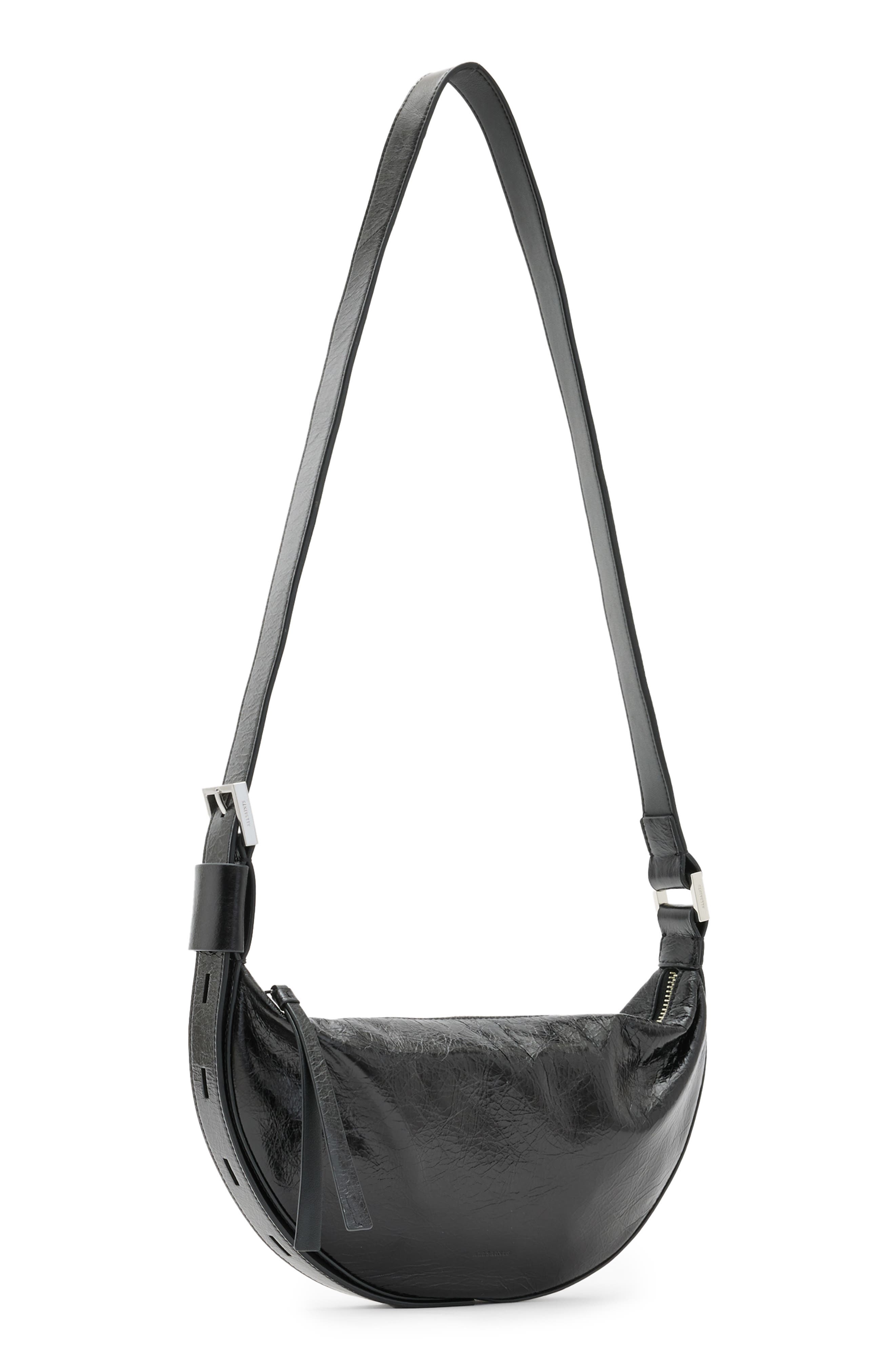 AllSaints Half Moon Crossbody Bag, Alternate, color, 