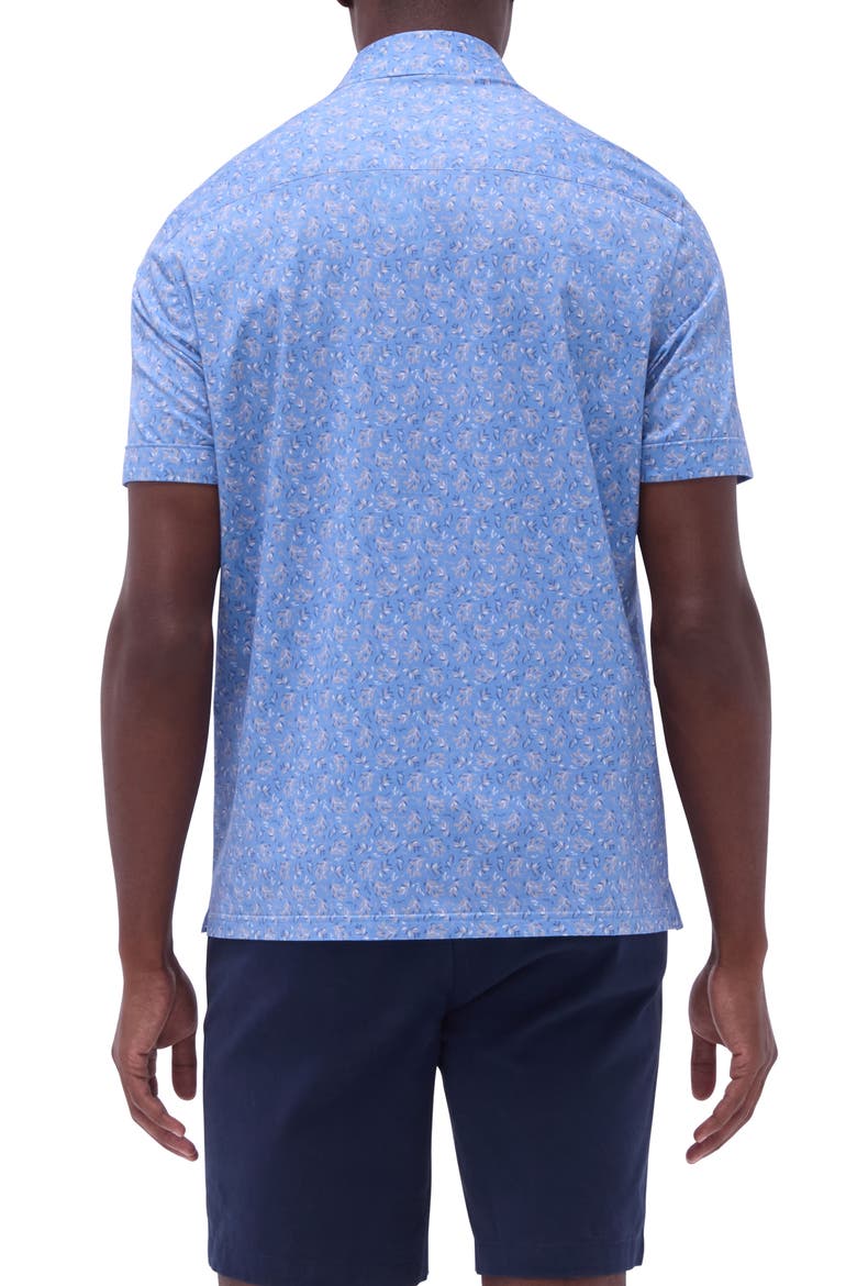 Milo OoohCotton® Print Short Sleeve Button-Up Shirt, Alternate, color, AIR BLUE