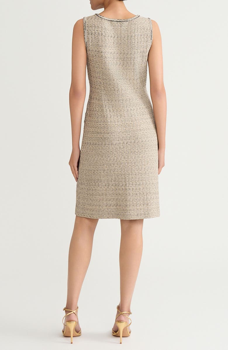 Ming Wang x Tanya Foster Shimmer Tweed A-Line Dress, Alternate, color, Gold/ Black