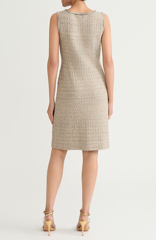 Ming Wang Shimmer Tweed A-line Dress In Multi