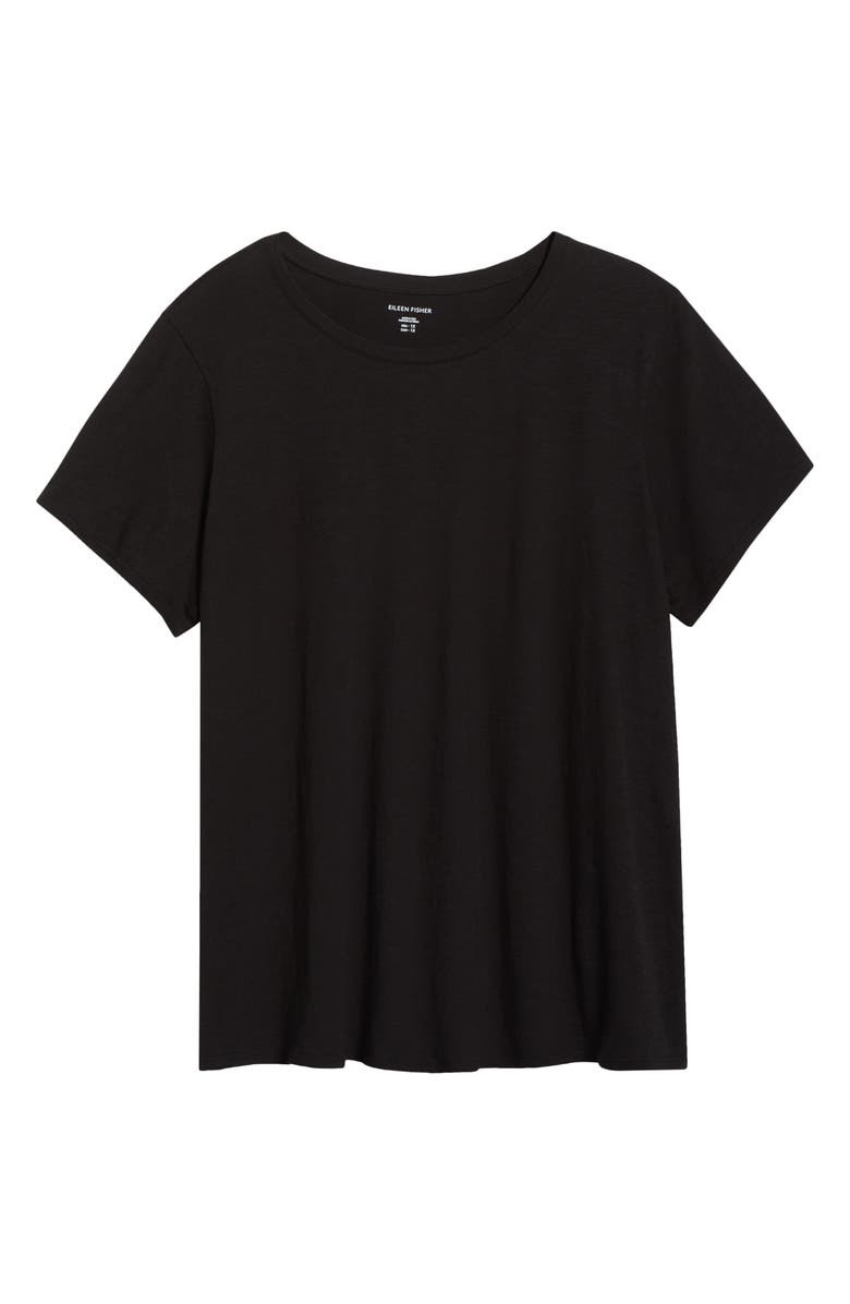 Eileen Fisher Organic Cotton Crewneck T-Shirt, Alternate, color, Black