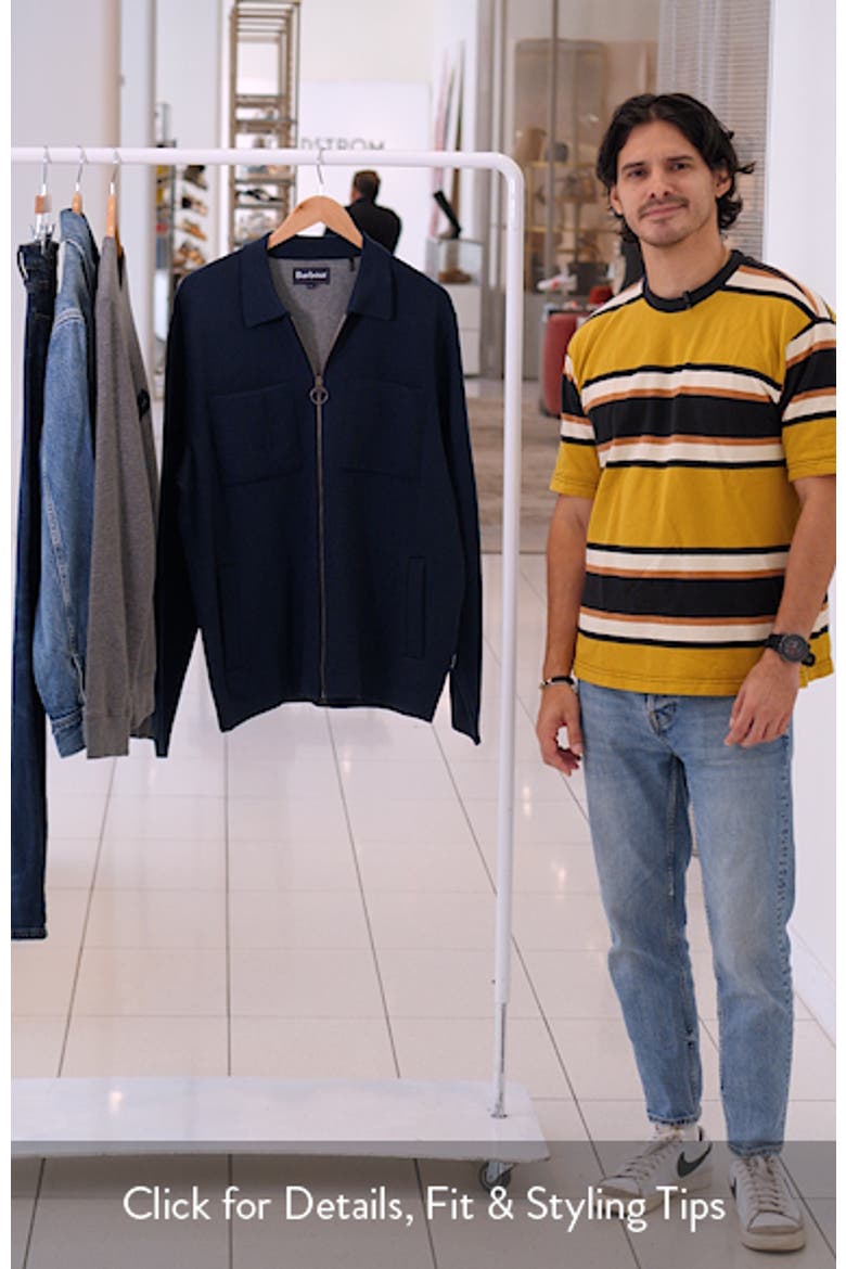 Croscombe Cotton & Merino Wool Blend Zip Cardigan video