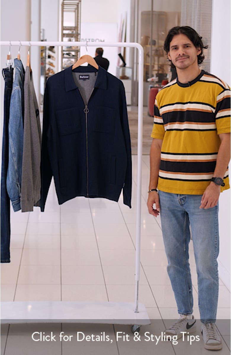 Croscombe Cotton & Merino Wool Blend Zip Cardigan, sales video thumbnail