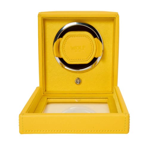 Wolf Cub Single Watch Winder With Cover In Yellow