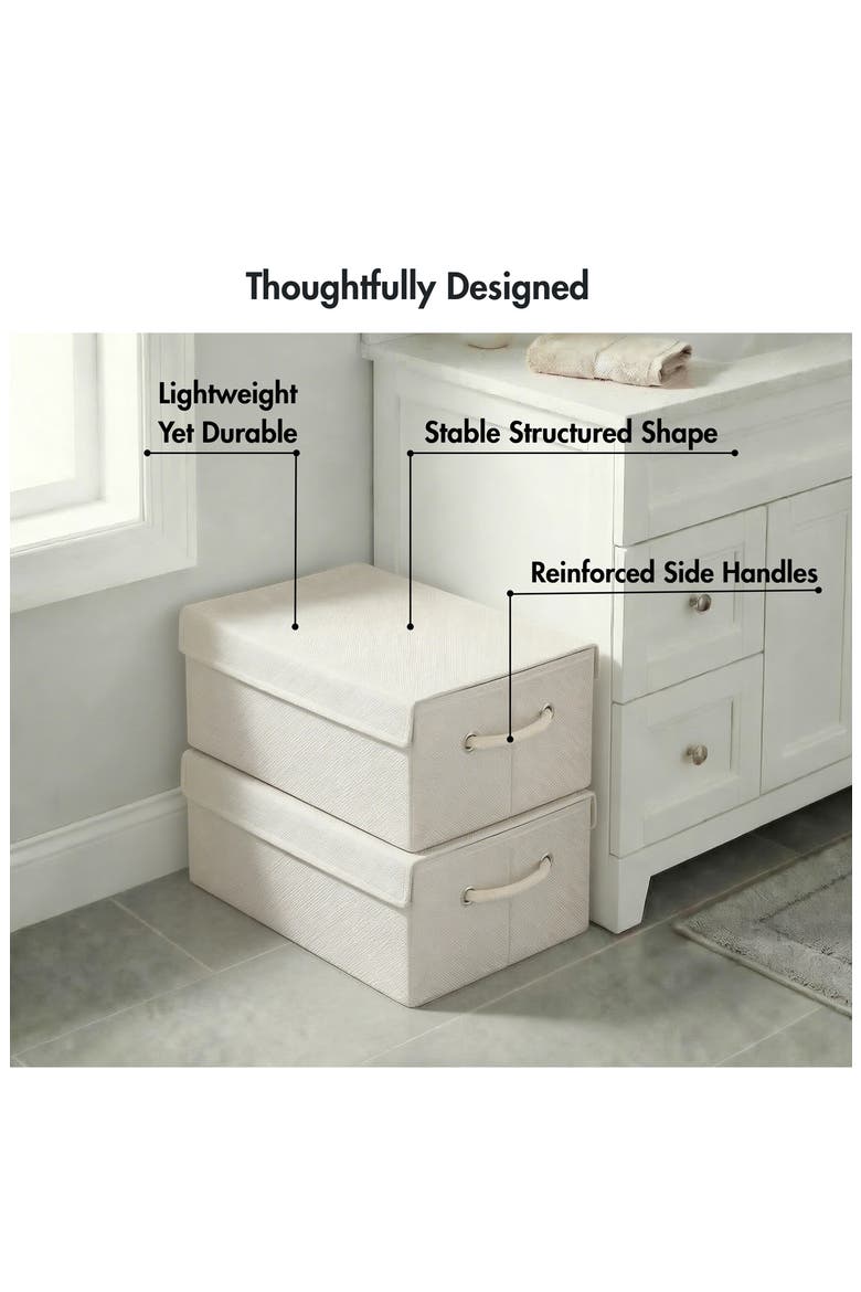 2-Pack Foldable Storage Bins, Alternate, color, NATURAL BEIGE