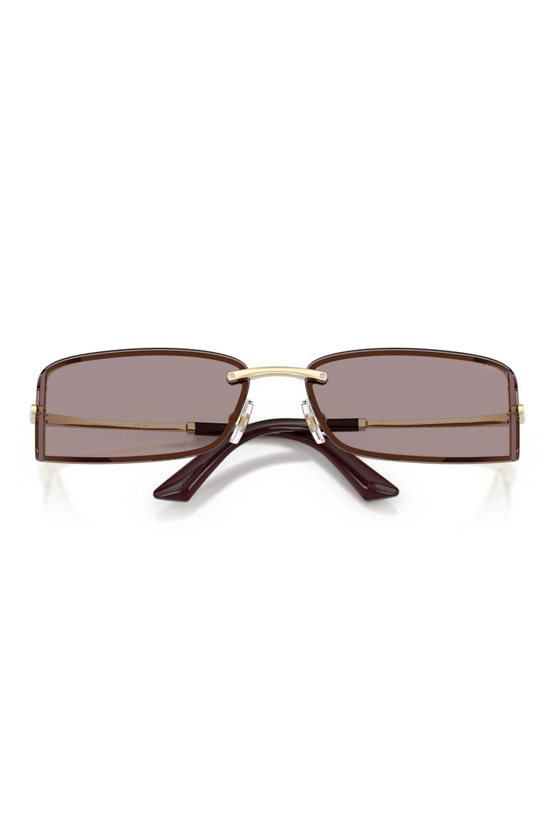 73mm Rectangular Sunglasses, Alternate, color, PALE GOLD / LIGHT PURPLE BROWN