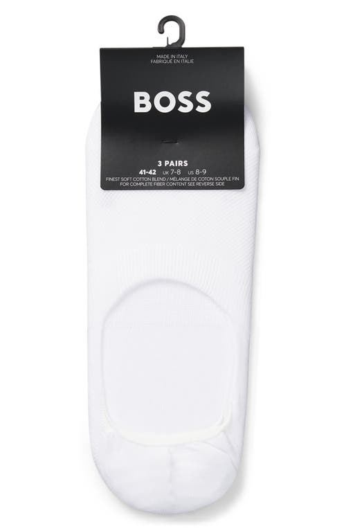 Hugo Boss Boss 3-pack Logo No-show Socks In White