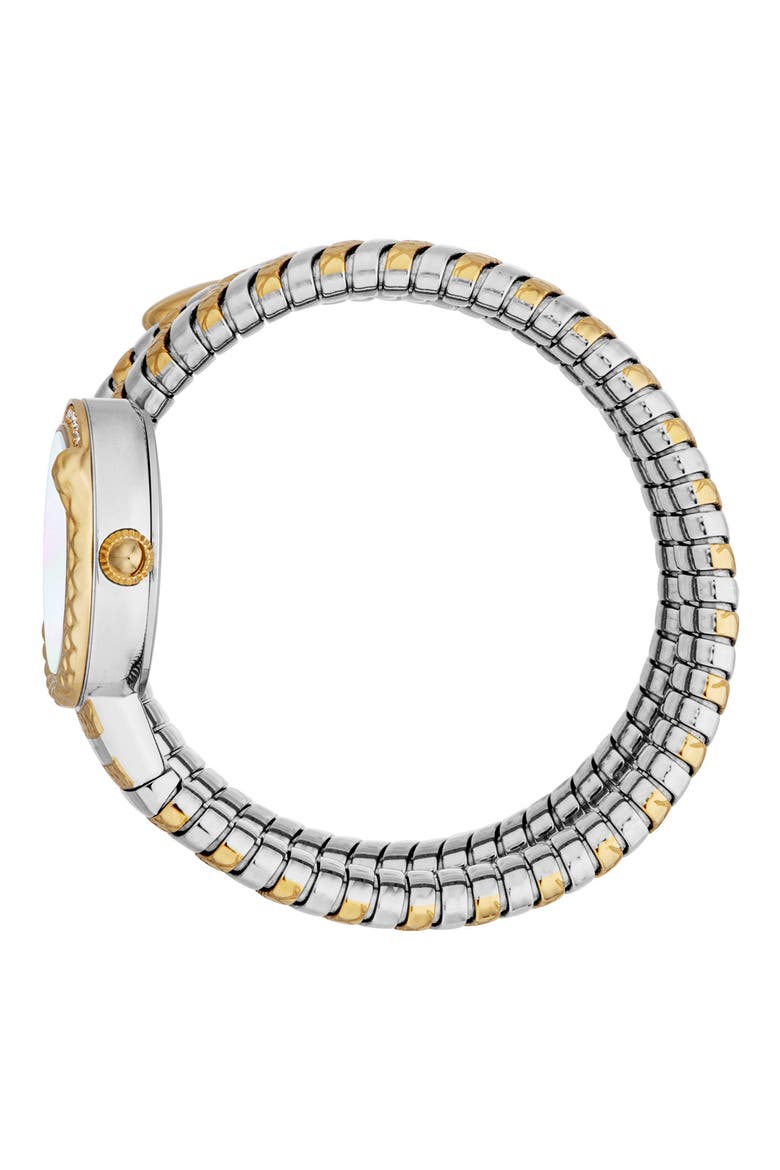 Coiled Snake Bracelet Watch, 23mm, Alternate, color, TWO TONE SILVER / GOLD
