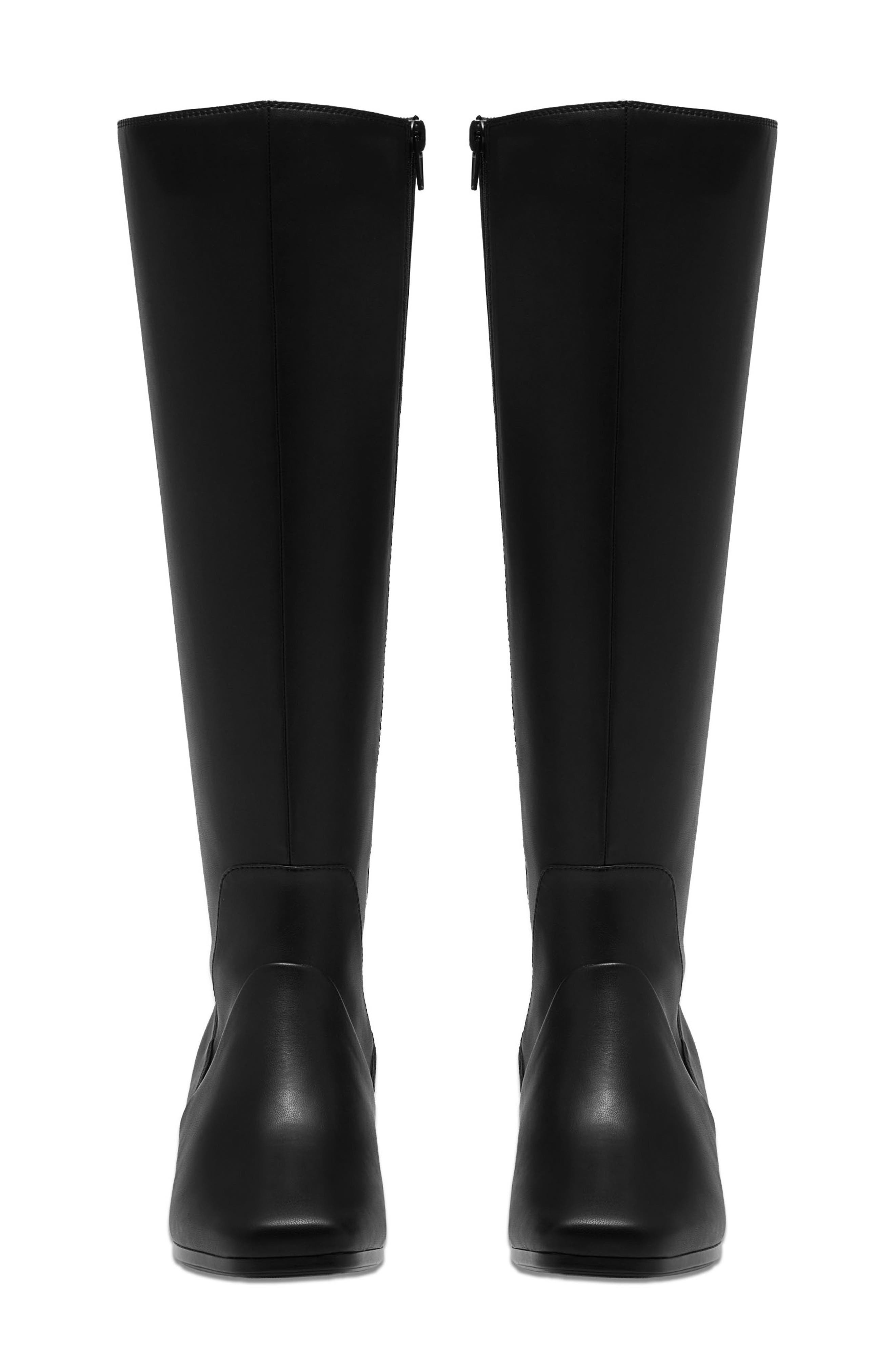Marriann Chic Faux Leather Knee High Boot, Alternate, color, BLACK