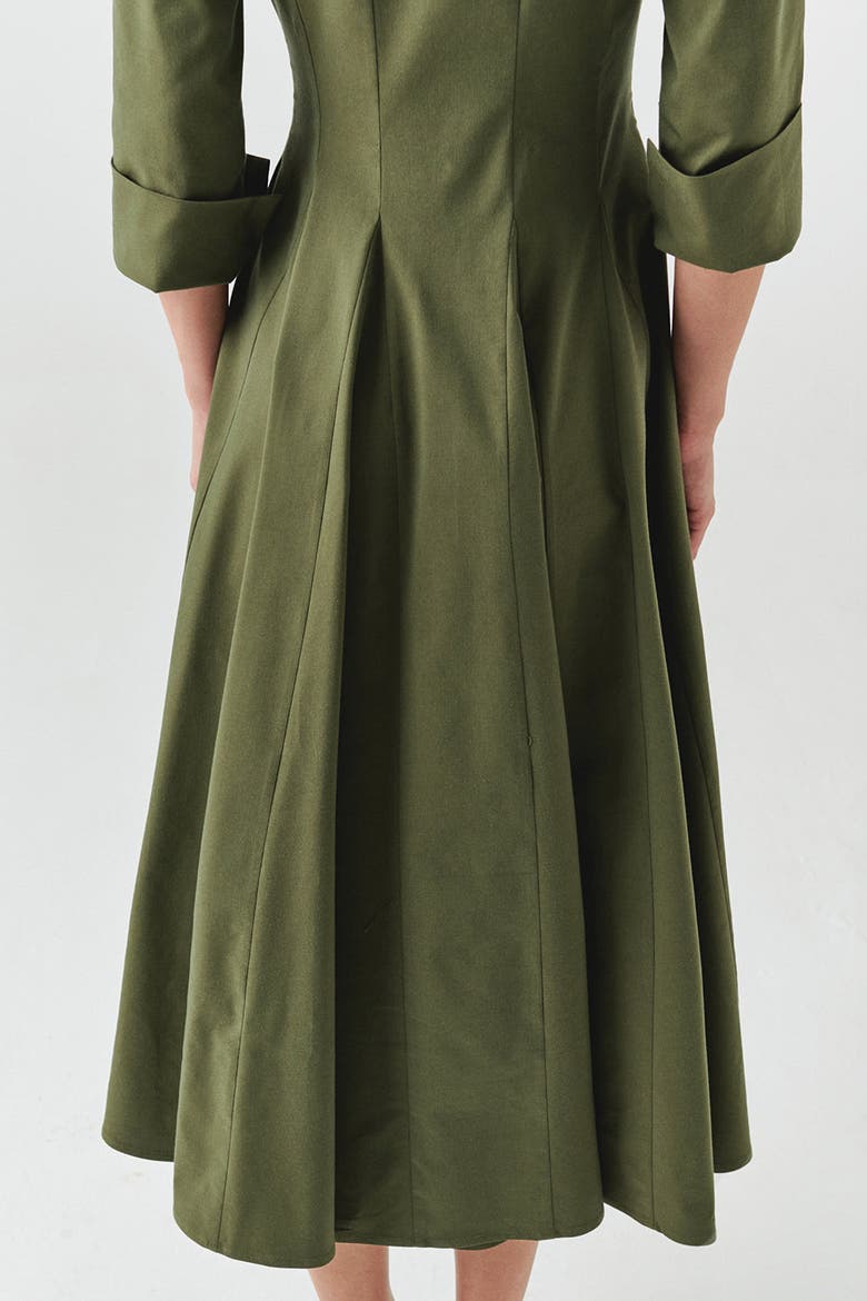 Estelle Jacket Collar Pocketed Dress, Alternate, color, GREEN