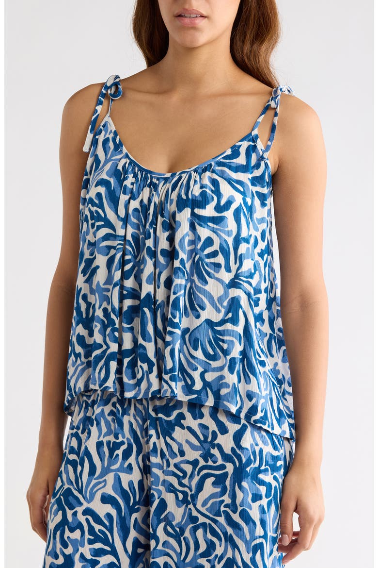 Tie Strap Flowy Cover-Up Top, Alternate, color, BLUE CAROLINA