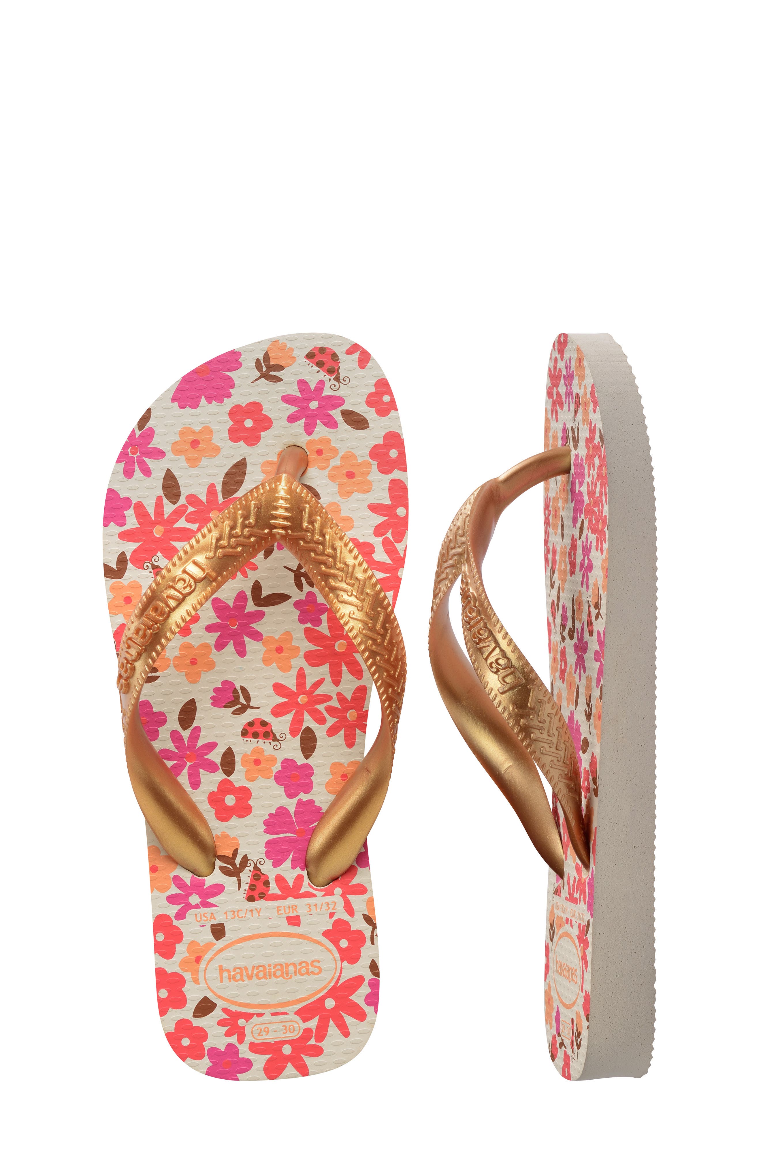 Havaianas Kids' Flores Flip Flop, Alternate, color, Rose/ Confete