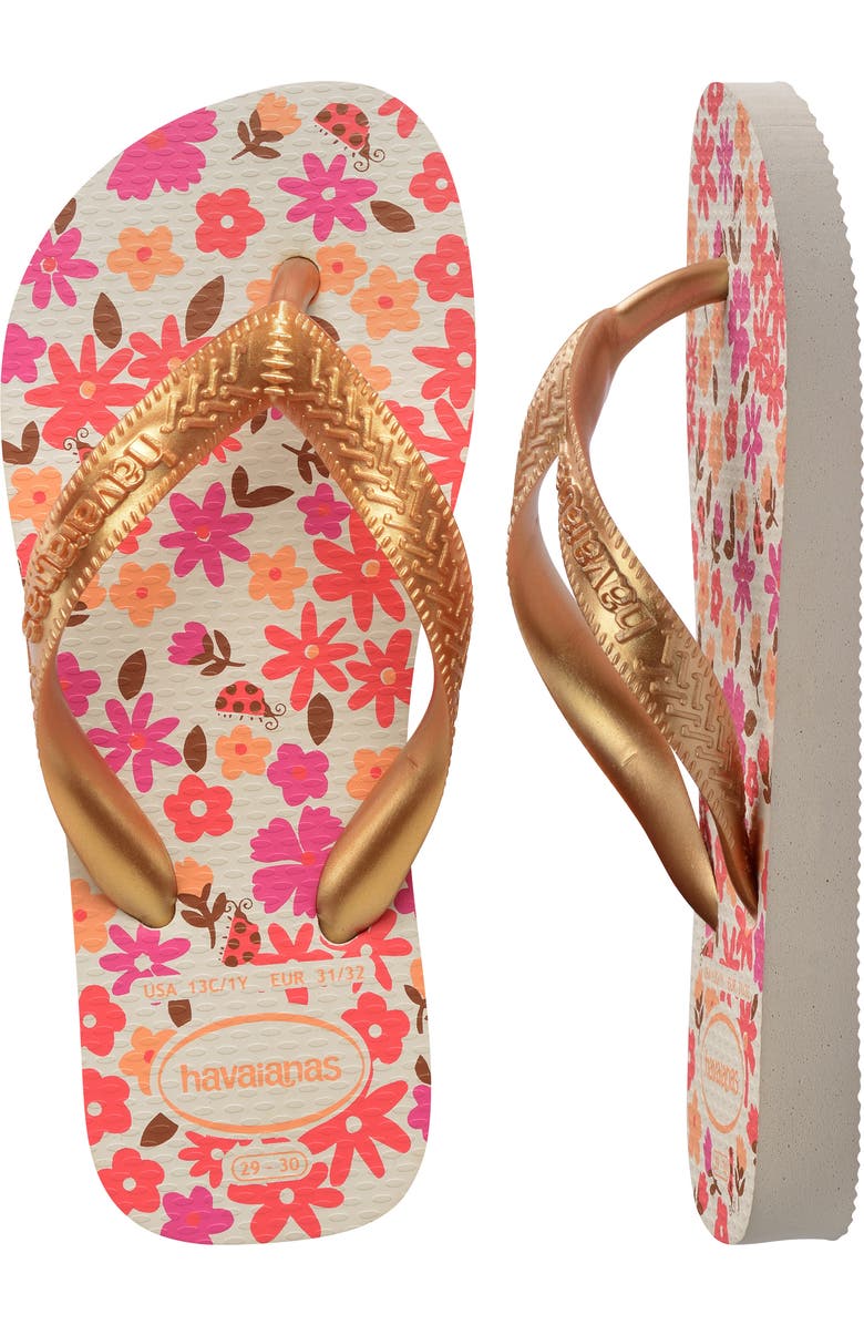 Havaianas Kids' Flores Flip Flop, Alternate, color, Rose/ Confete