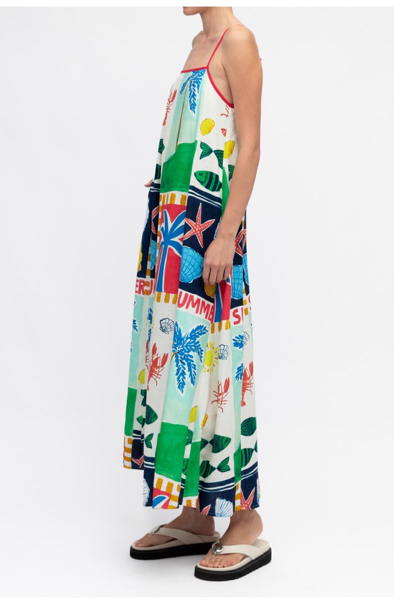 PAPER HEART Soleil Summer Midi Dress, Alternate, color, Blue