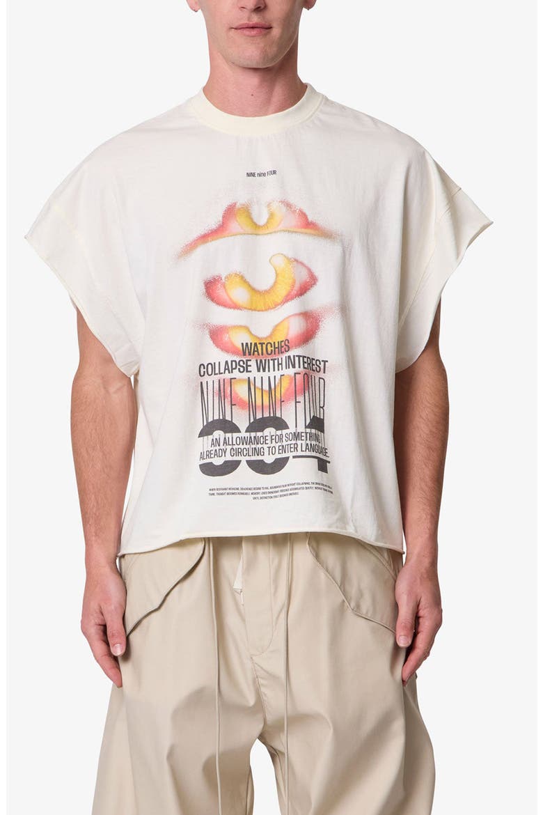 Retina Cut Off Graphic Tee, Main, color, OFF WHITE