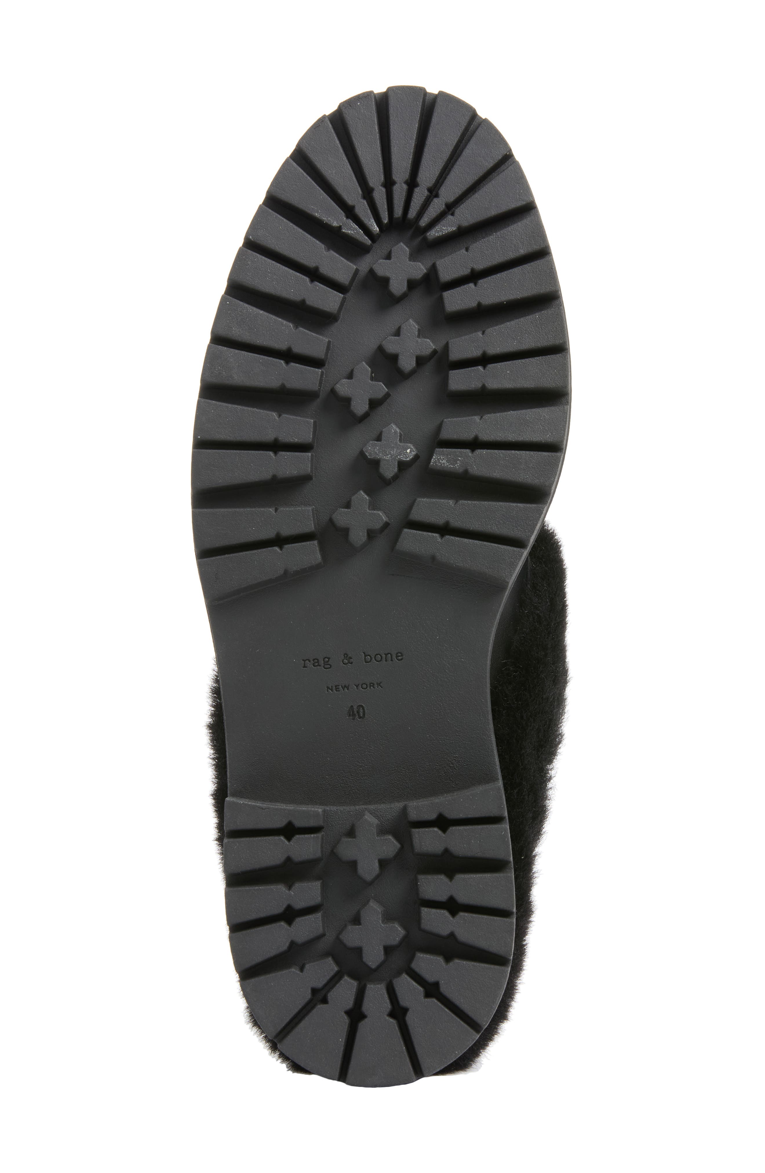 Bedford Genuine Shearling Clog, Alternate, color, BLACK