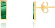 The Lovery Fine Jewelry Malachite Bar Stud Earrings