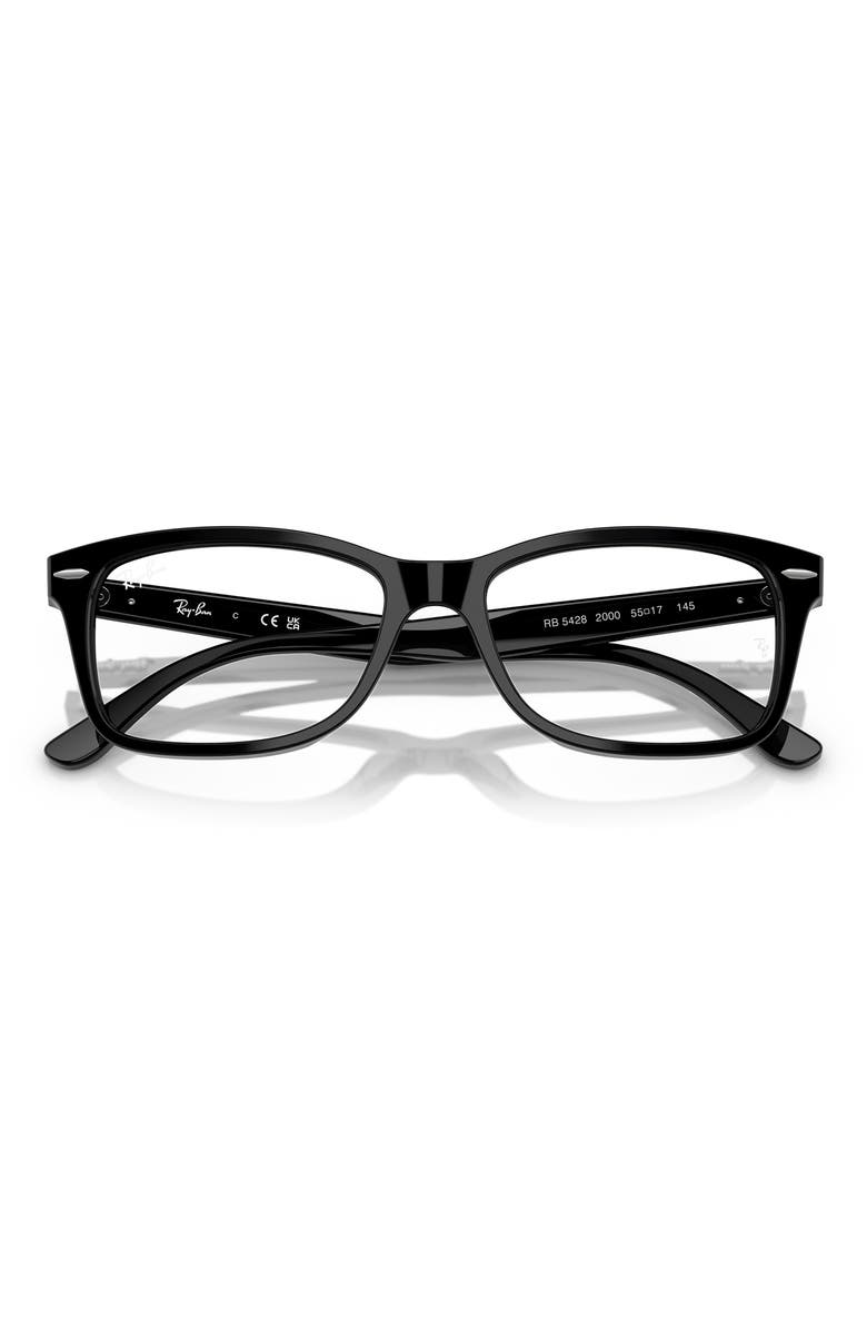 Ray-Ban 55mm Square Optical Glasses, Main, color, Black