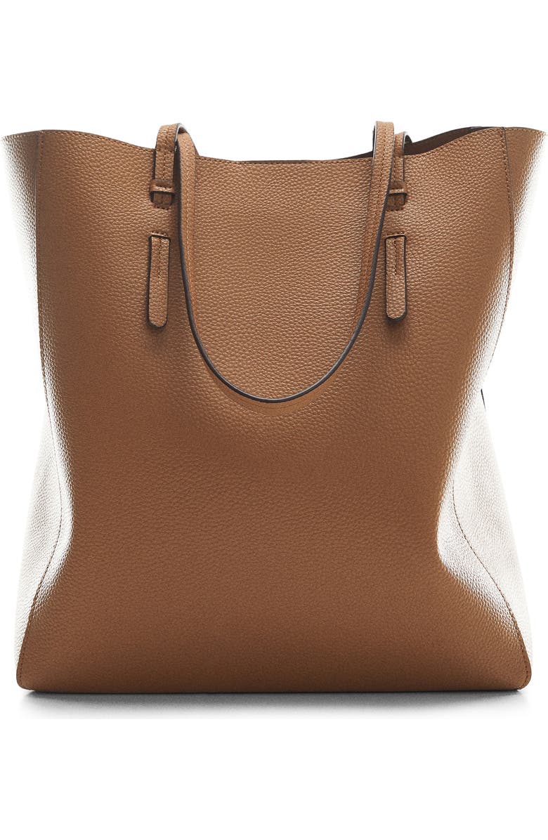 MANGO Faux Leather Shopper Tote, Alternate, color,