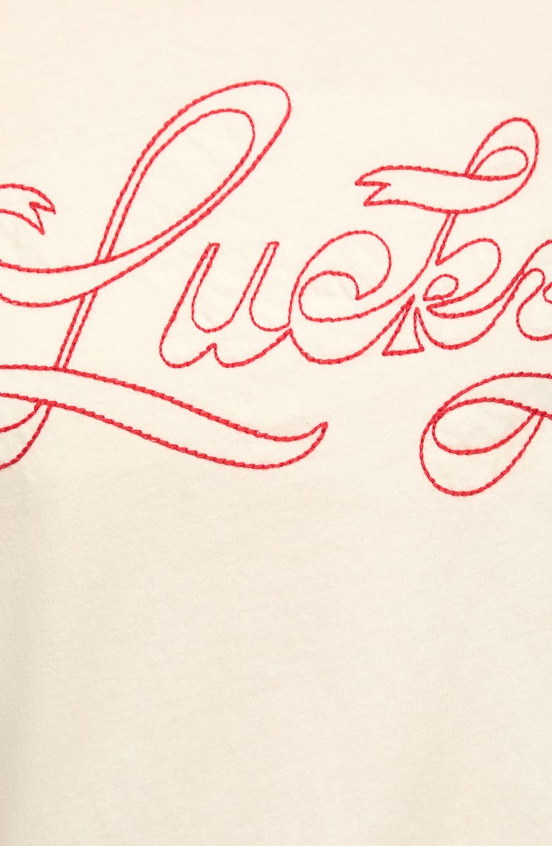 Lucky Brand Lucky Ribbon Crewneck T-Shirt, Alternate, color, Gardenia