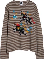 YanYan Lunar New Year Horse Embroidered Roll Neck Lambswool Sweater