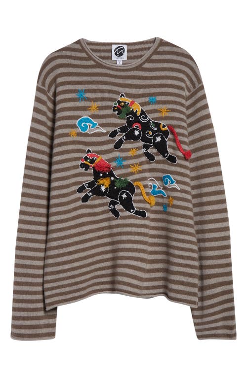 Yanyan Horse Embroidered Roll Neck Lambswool Sweater In Multi