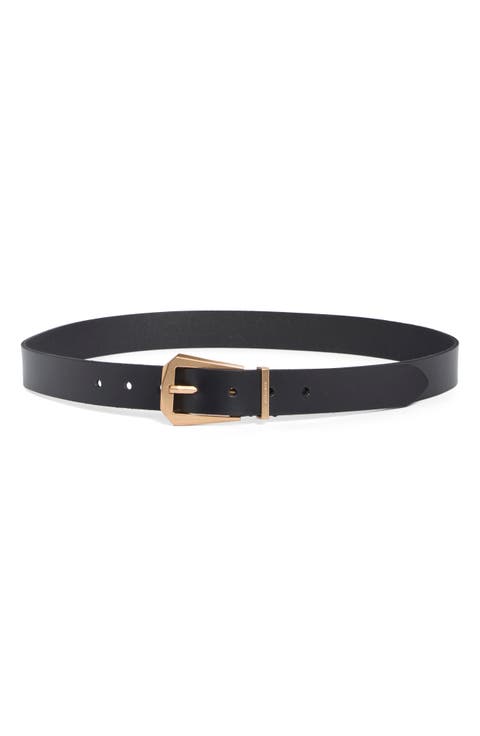 Western Hexagonal Buckle Leather Belt