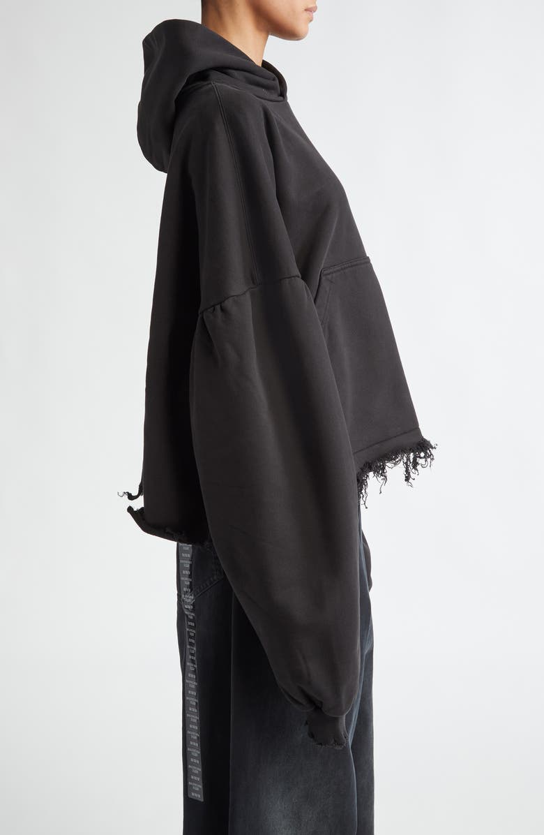 Balenciaga Distressed Cotton Hoodie, Alternate, color, 