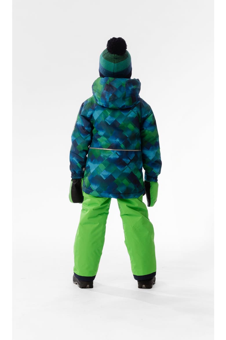 Checkered Lightweight Jacket & Foot Strap Pants Two Piece Snowsuit, Alternate, color, Blue and Green Checkered Print