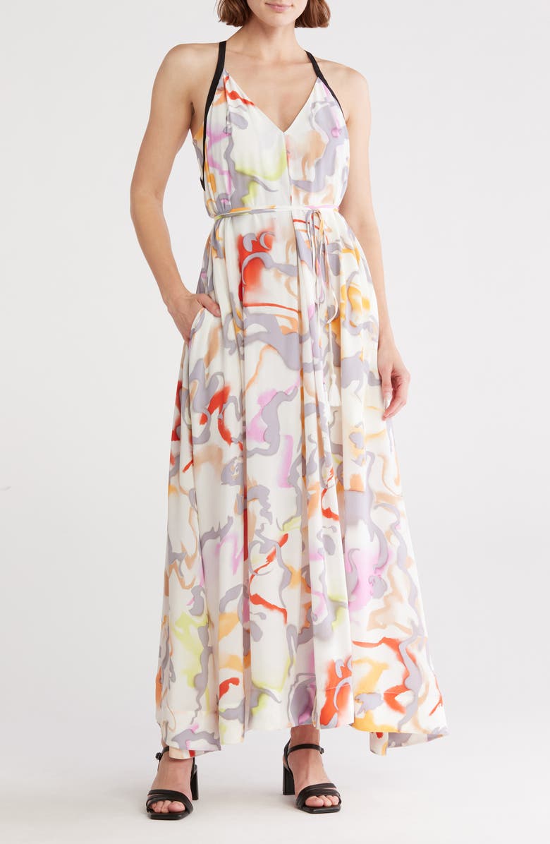 Joie Esmeralda Silk Gown, Main, color, Gardenia Multi