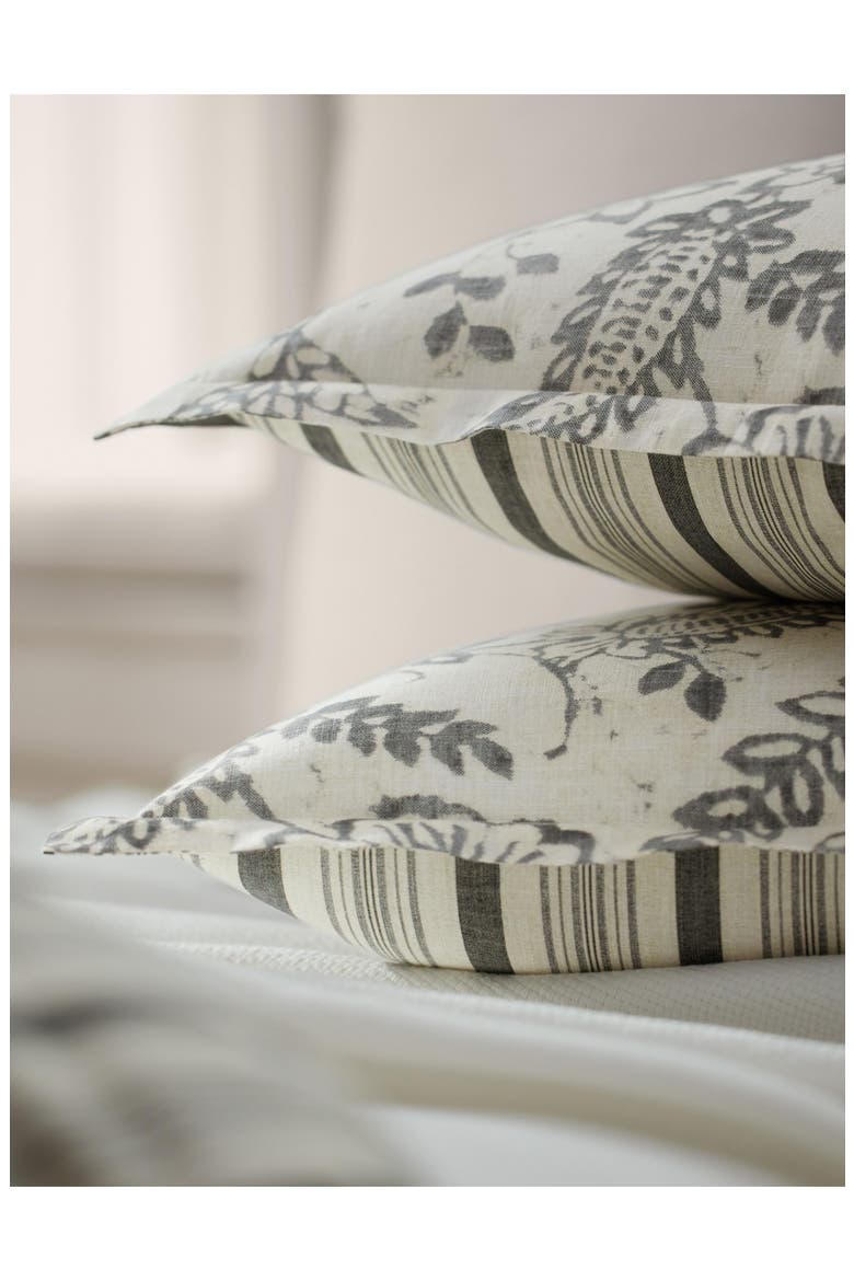 Sara Paisley & Stripe Reversible Cotton Duvet Cover & Sham Set, Alternate, color, GREY