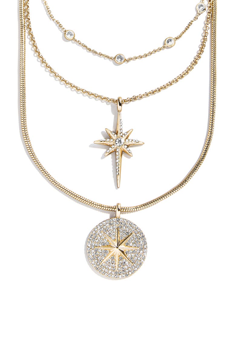 Lyra Celestial Layered Necklace, Alternate, color, CLEAR
