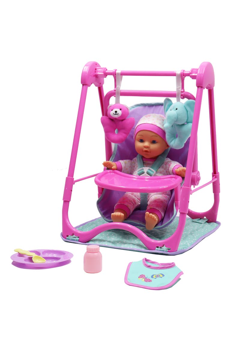 12 Inch Baby Doll 4 In 1 High Chair Play Set, Ages 2+, Alternate, color, Multicolored