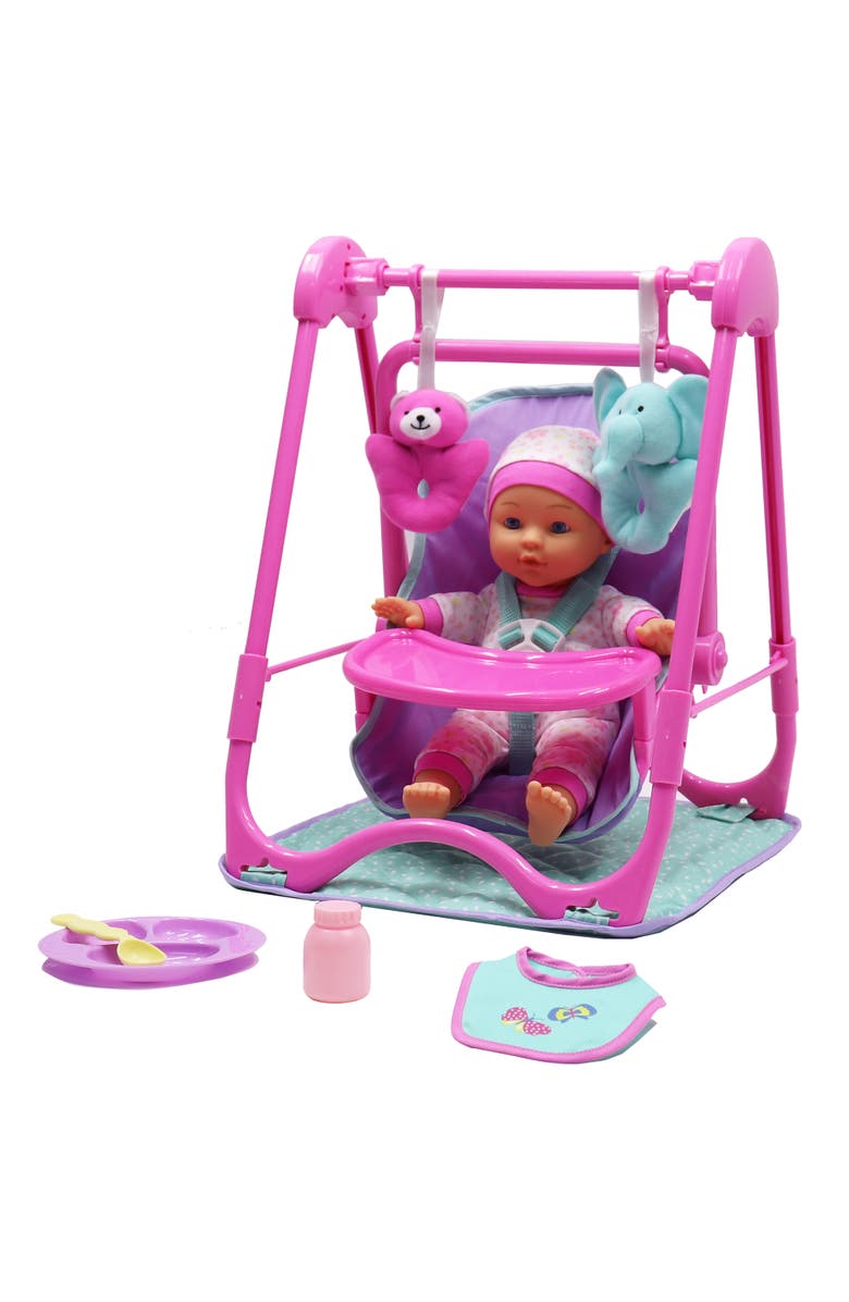 Dream Collection 12 Inch Baby Doll 4 In 1 High Chair Play Set, Ages 2+, Alternate, color, Multicolored