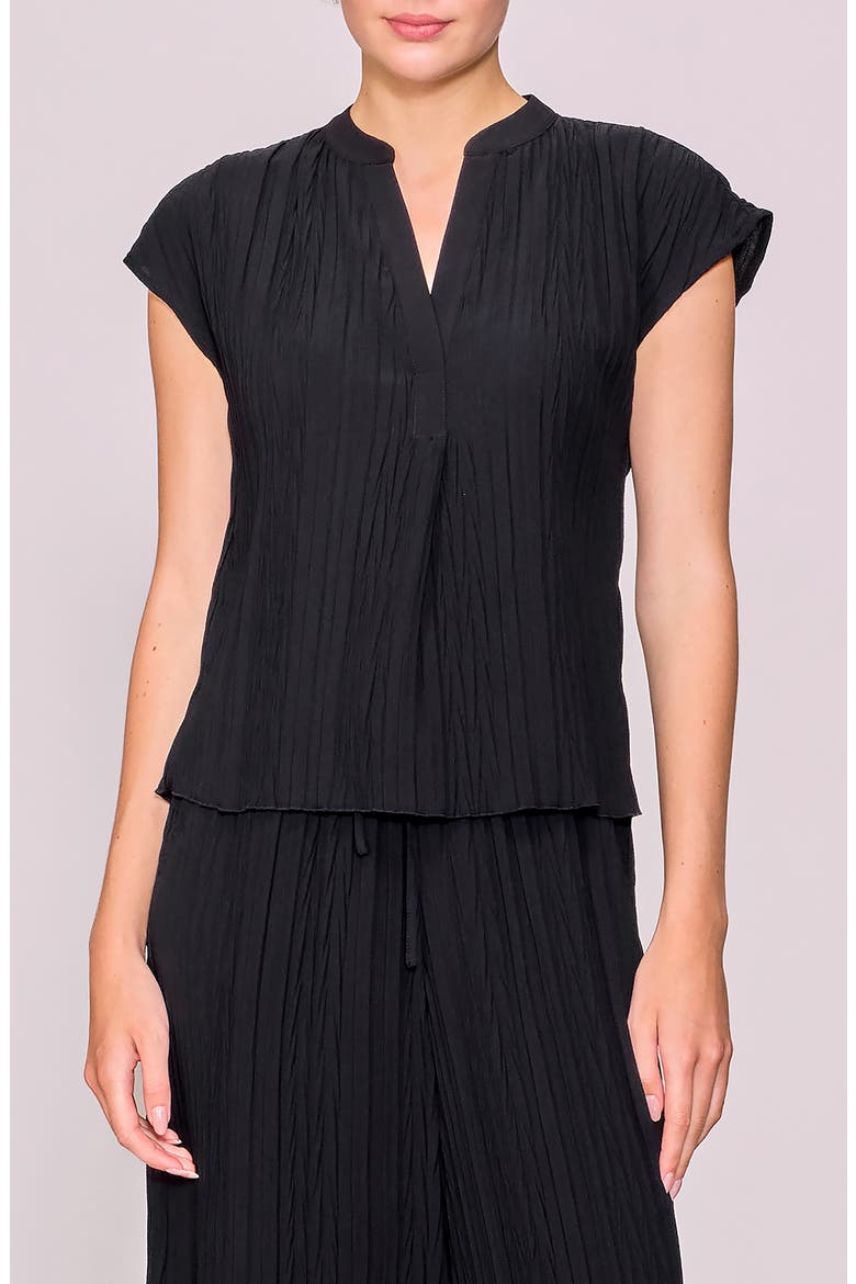 Twist Pleat Top, Main, color, BLACK