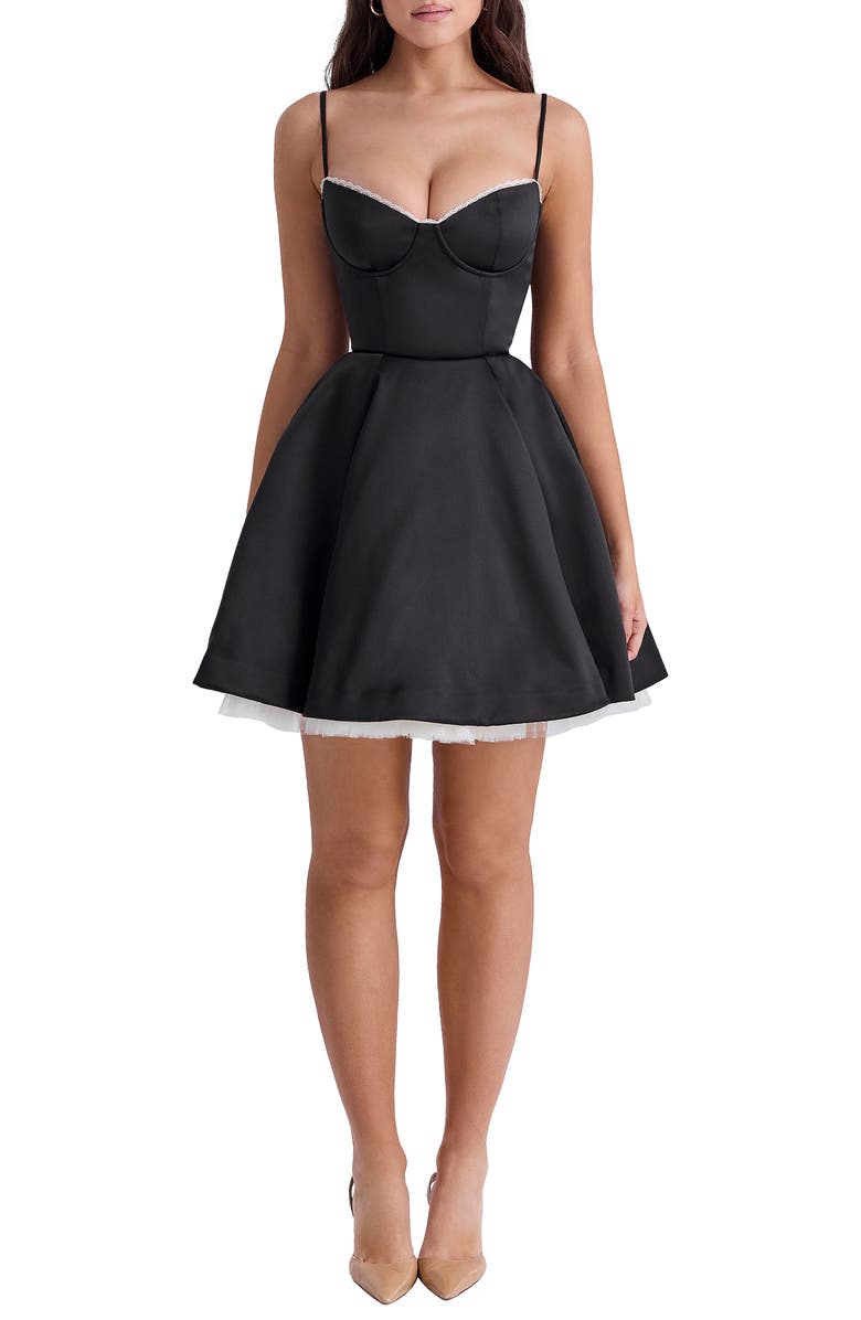 HOUSE OF CB Minimoiselle Fit & Flare Minidress, Main, color, Black