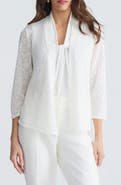 KASPER Open Front Slub Cardigan