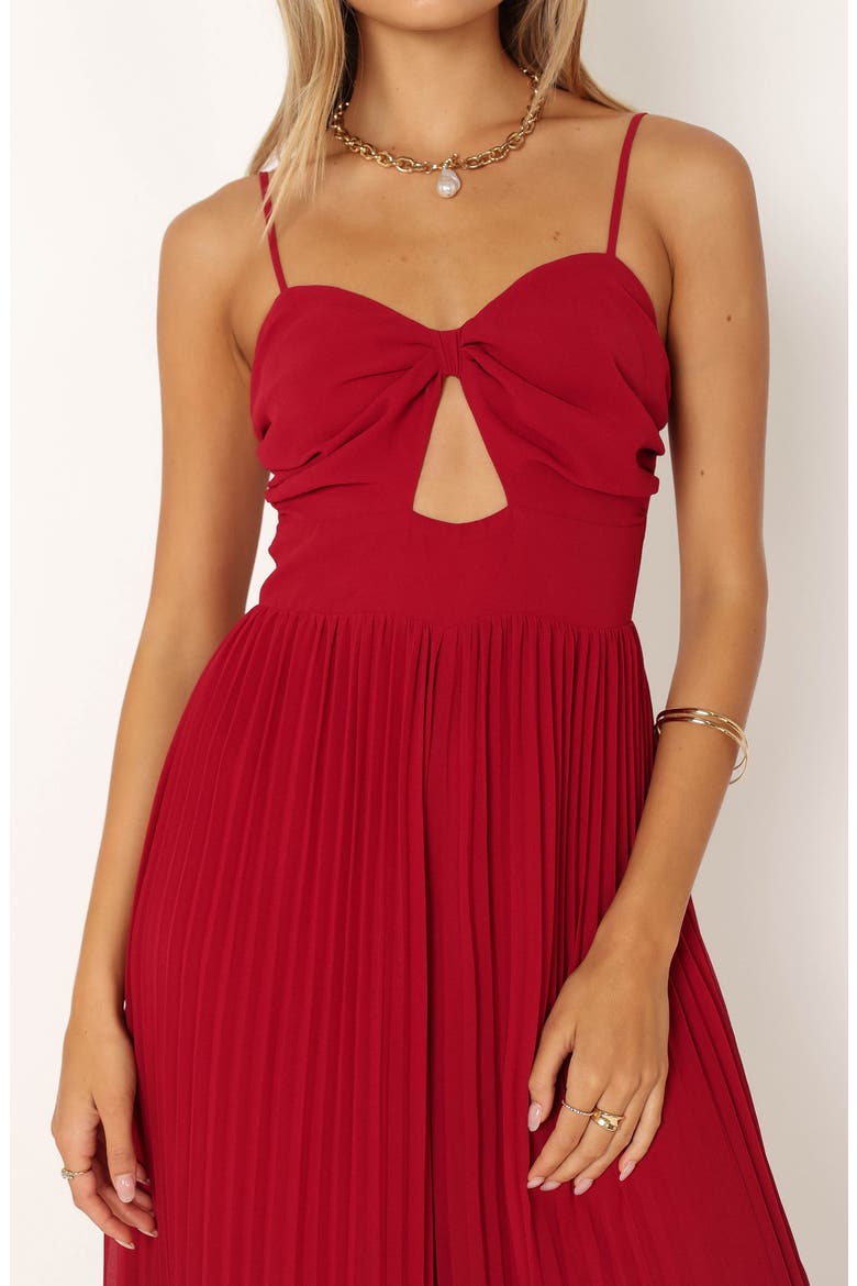 Alice Pleated Wide Leg Jumpsuit, Alternate, color, RED