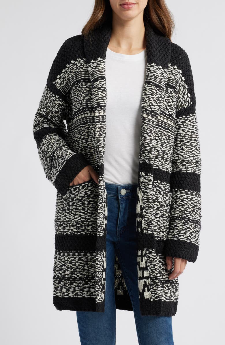 Lucky Brand Fair Isle Sweater Coat, Main, color, 