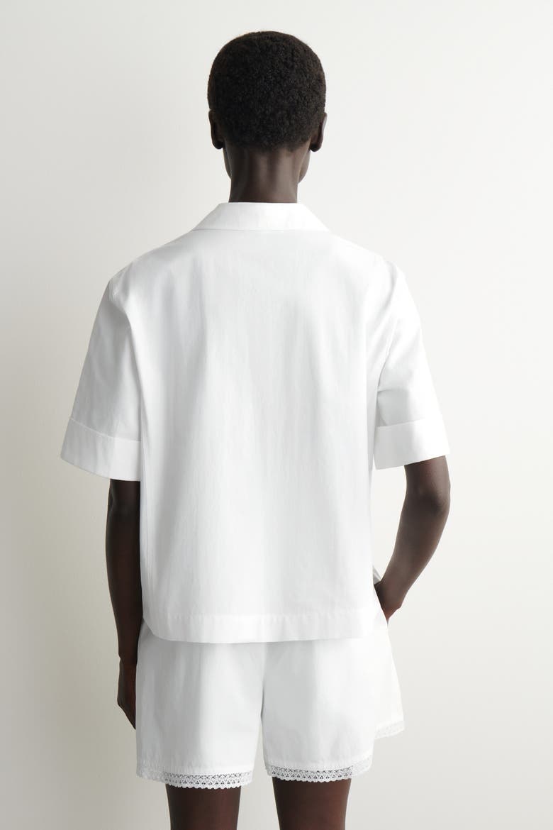 Lace-trimmed Resort Shirt, Alternate, color, WHITE