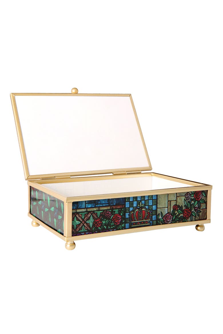 Beauty and the Beast Stained Glass Jewelry Box, Alternate, color, Multicolor