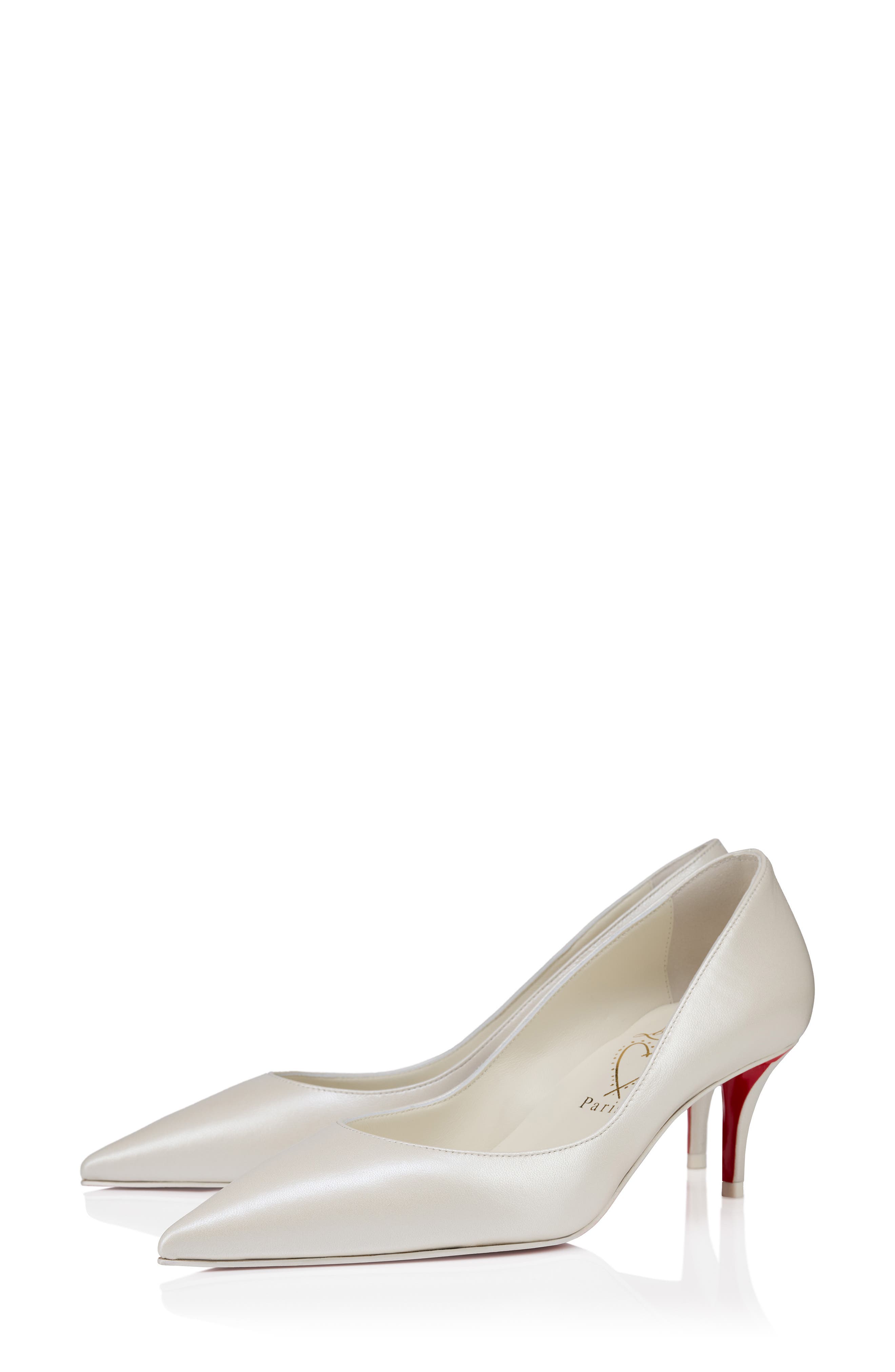 Christian Louboutin Miss Z Pointed Toe Pump, Main, color, Bianco Nappa Perle