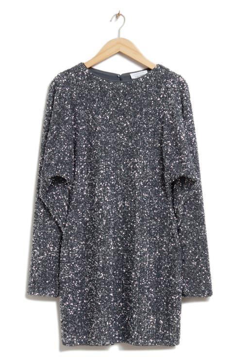 Long Sleeve Sequin Dress